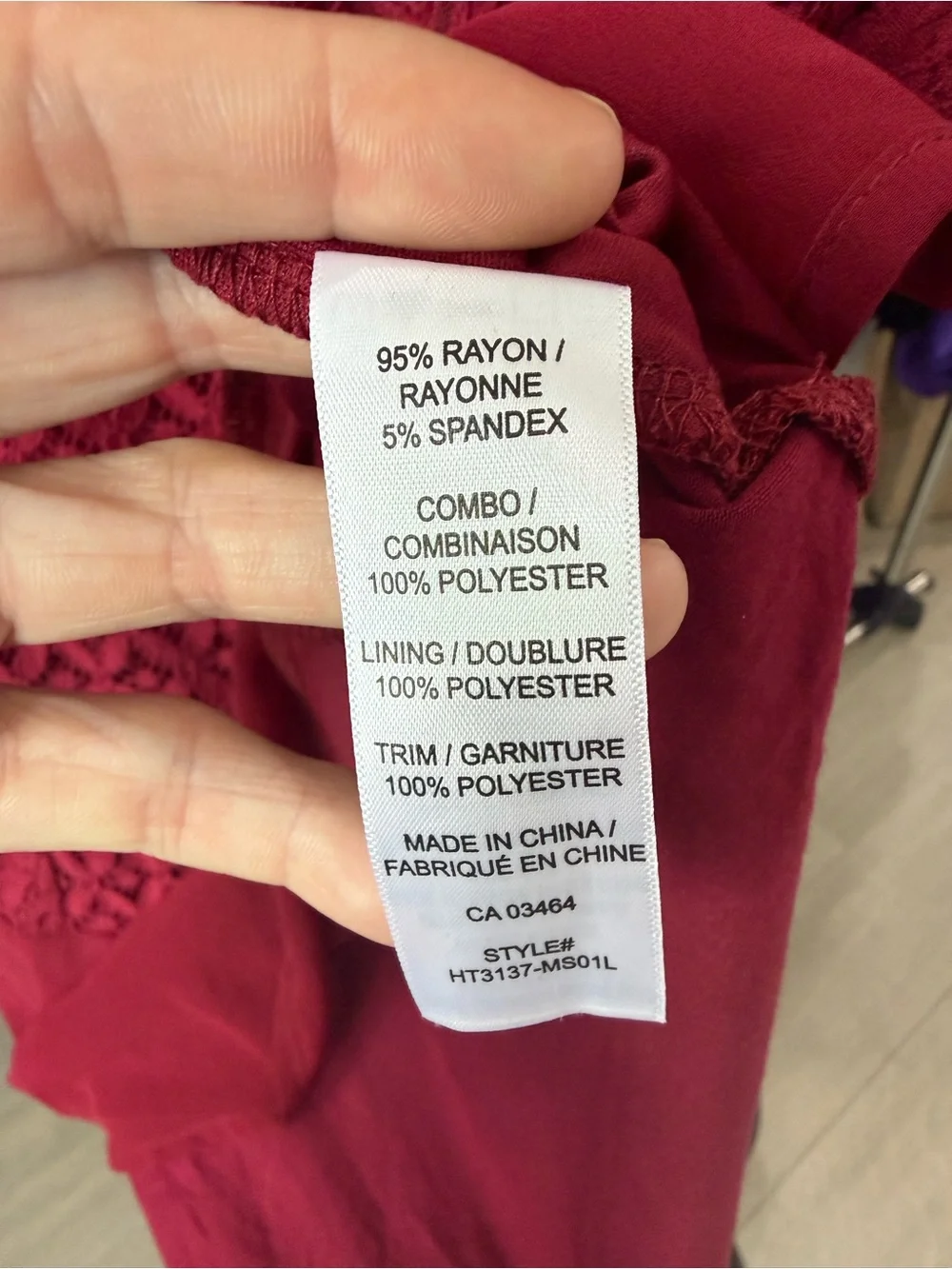Ricki's Raspberry Lace Front Short Sleeve Top - Picture 7 of 7